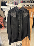 Montana Black Graphic Rhinestone Dress Shirt