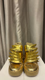 Jeremy Scott x Adidas "Wings 3.0" Solid Gold Leather High Top Sneakers