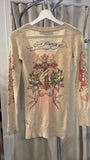 Rare Y2K Ed Hardy "Love" Wool Cardigan Sweater Dress