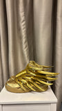 Jeremy Scott x Adidas "Wings 3.0" Solid Gold Leather High Top Sneakers