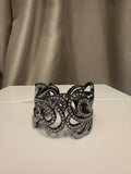 Gunmetal Crystal Cuff Bracelet