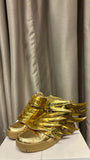 Jeremy Scott x Adidas "Wings 3.0" Solid Gold Leather High Top Sneakers