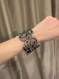 Gunmetal Crystal Cuff Bracelet