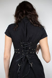 Hearts & Roses Black Grommet Micro-Dress