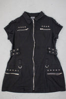 Hearts & Roses Black Grommet Micro-Dress