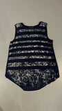 Silver Stripe Drape Backing Tank C