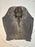 Y2K Grey Sword & Angel Wings Graphic Longsleeve