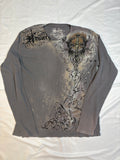 Y2K Grey Sword & Angel Wings Graphic Longsleeve