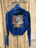 Ed Hardy Tiger Lotus Cropped Zip Hoodie