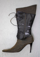 Ferragamo Corset Laced Heel Boots