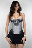 Silver and Black Lace Corset